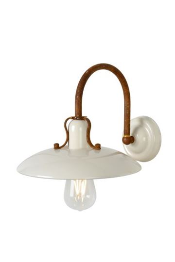 Lucide Römer væglampe Ø24cm E27 creme og rust brun